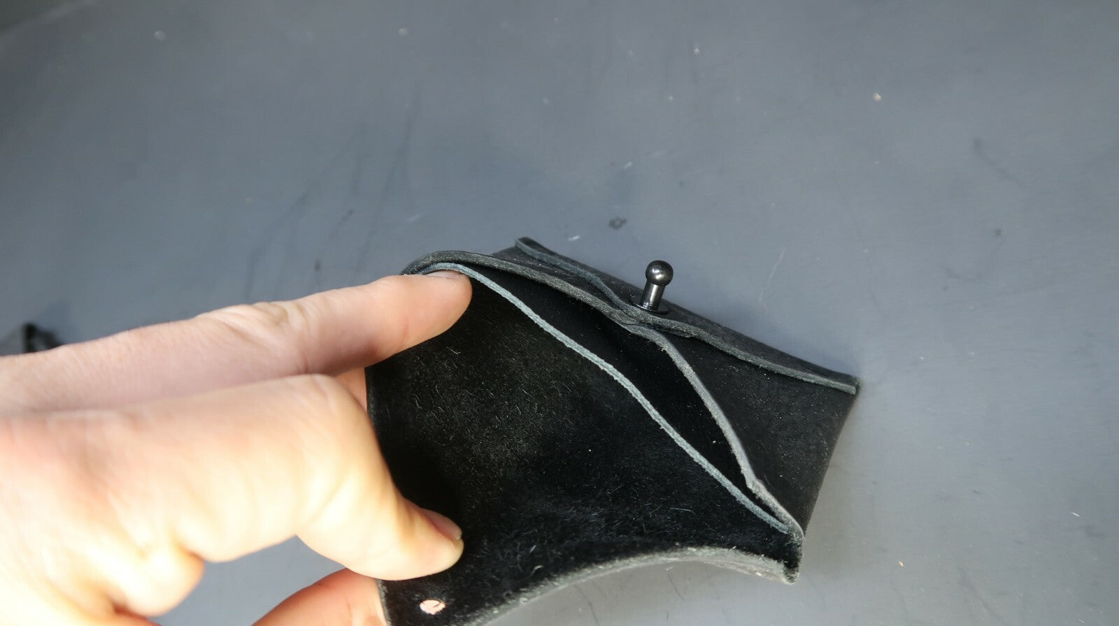 Handmade Black Leather Wallet / Cell Phone Case & Card Case