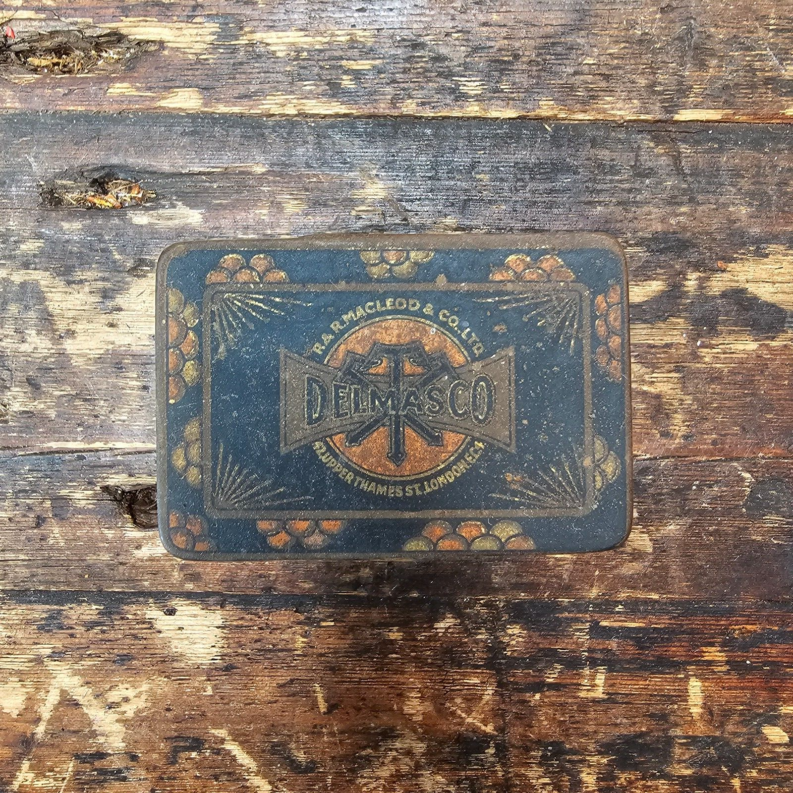 Vintage Delmasco MacLeod's Teas London Tin Box Metal Storage Box