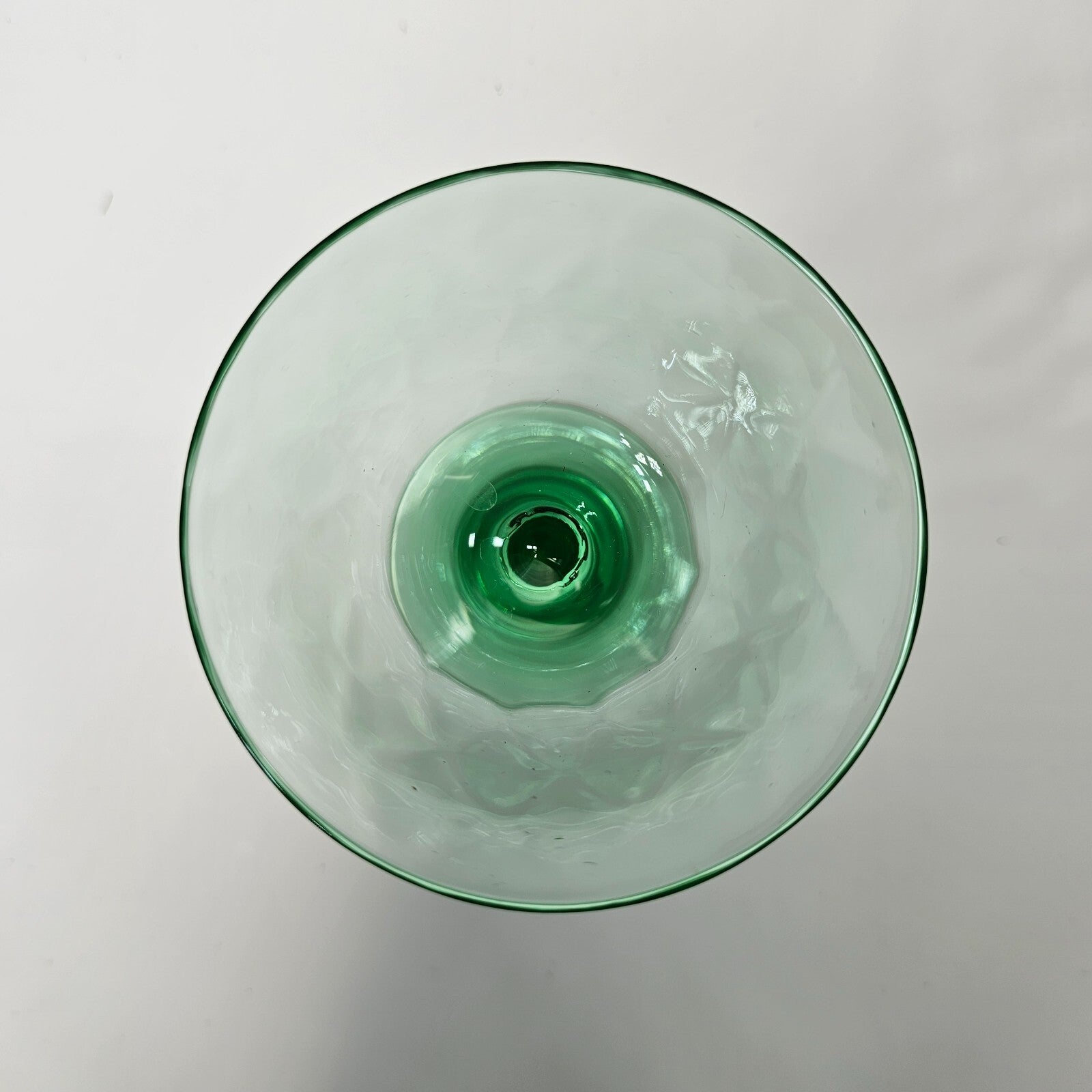 Vintage Green Glass Champagne Sherbet 4 1/8"