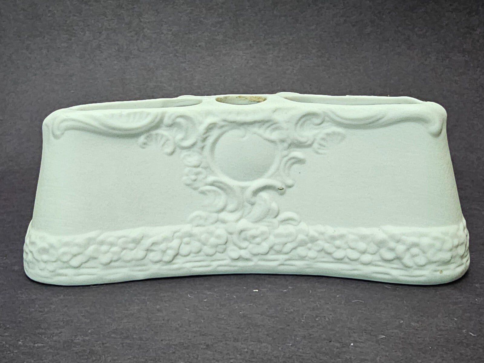 Vintage Dresden White Porcelain Cherub Flower Frog Candle Holder Centerpiece