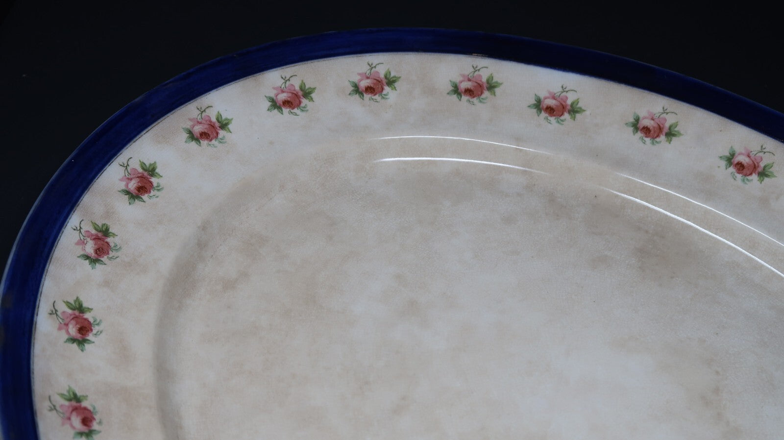 Antique Bristol Semi Porcelain England Serving Platter P&Co Ltd Rose 18" x 14.5"