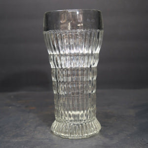 Vintage Ribbed Ripple Footed Juice Glass Tumbler H6.5"