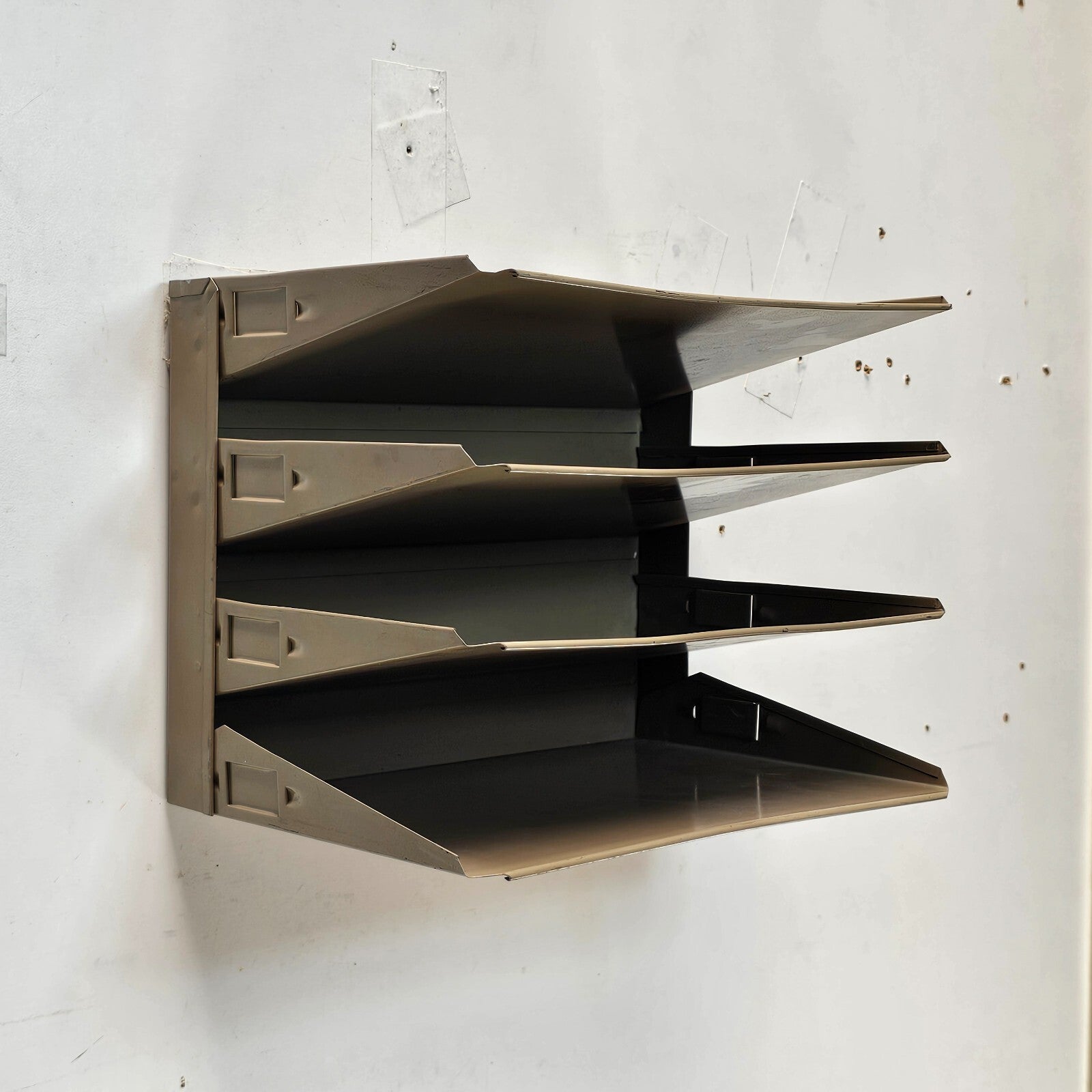 Vintage 4-Tier Wall-Mounted / Desktop Steel File Organizer
