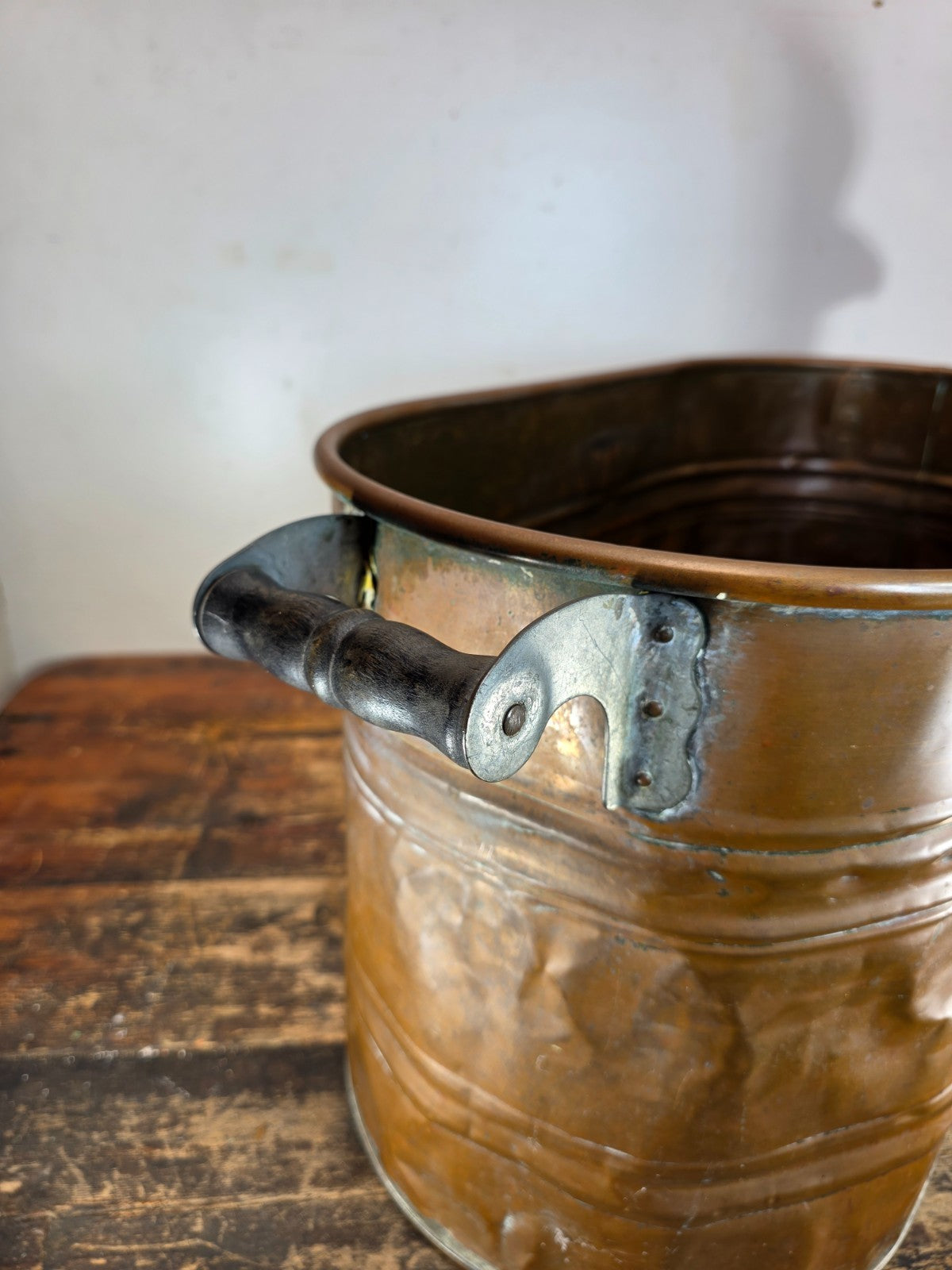 Vintage Copper Virginia Ham Cooker / Wash Pot with Original Iron Handles