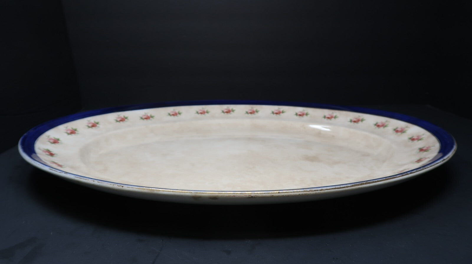 Antique Bristol Semi Porcelain England Serving Platter P&Co Ltd Rose 18" x 14.5"