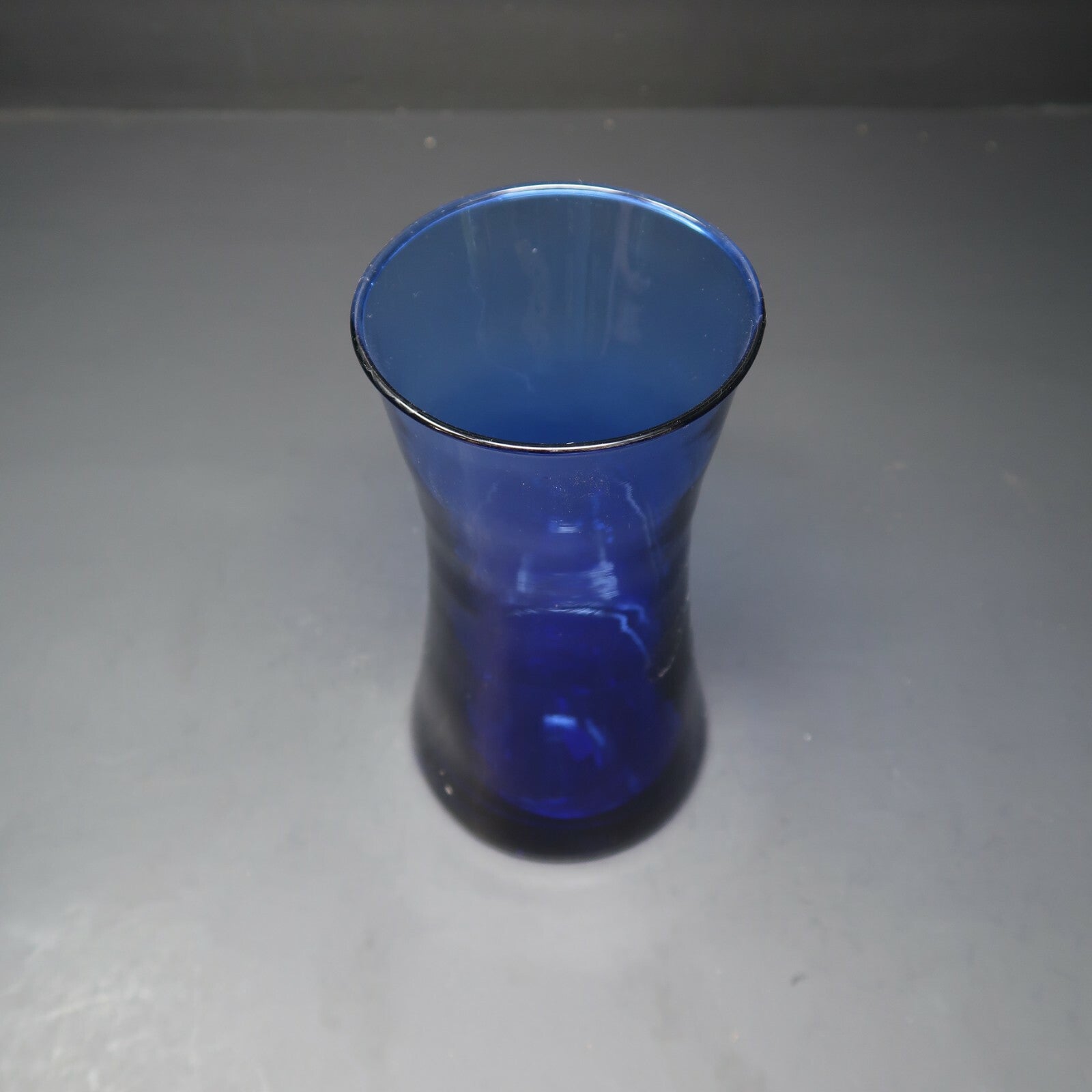 Blue Glass Vase Made In Mexico H 7.5"