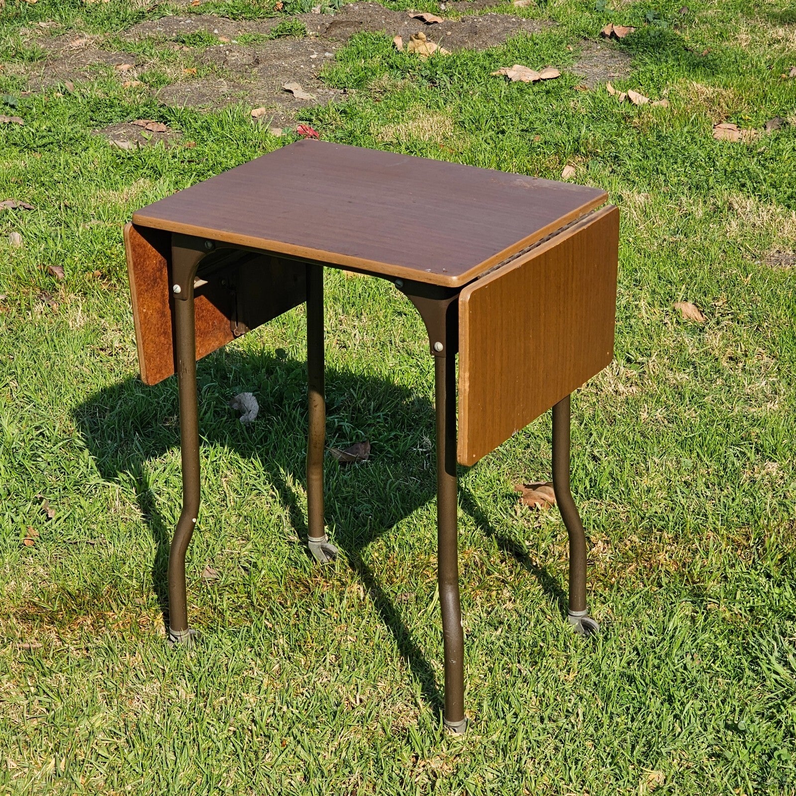 MASO Steel Products Rolling Drop Leaf Typewriter Table MCM
