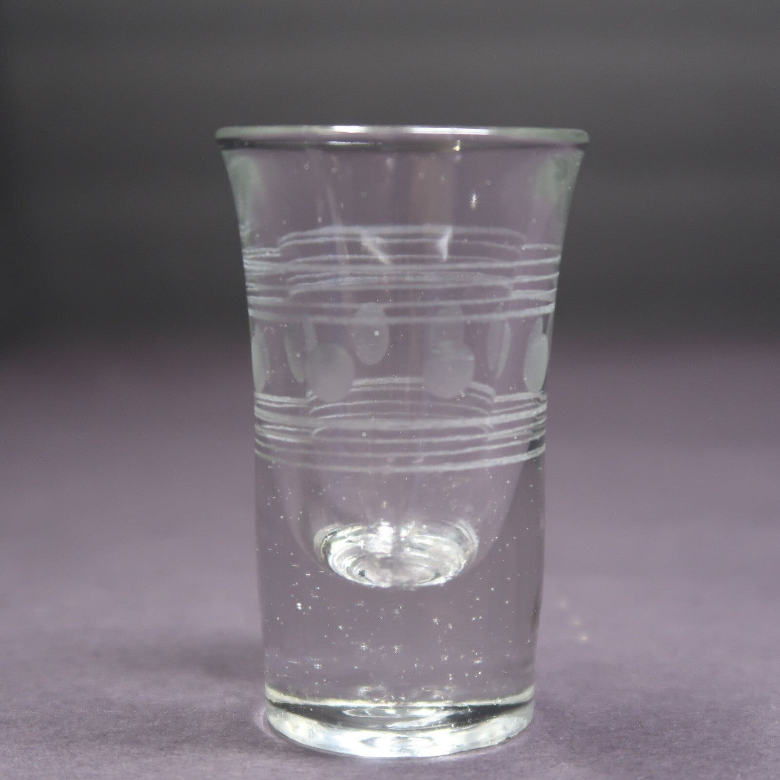 Etched Shot Glass Heavy Bottom H 2.9"