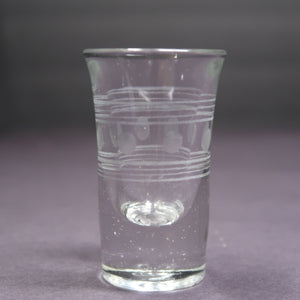 Etched Shot Glass Heavy Bottom H 2.9"