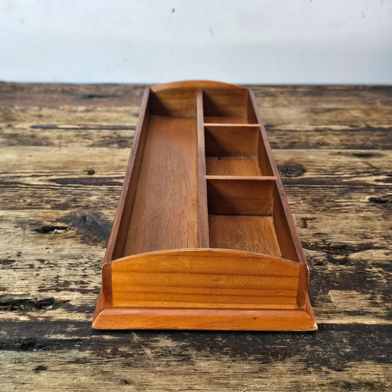 Wooden Desk Organizer  14.75"L × 5.25"W × 2"H (9 oz.)