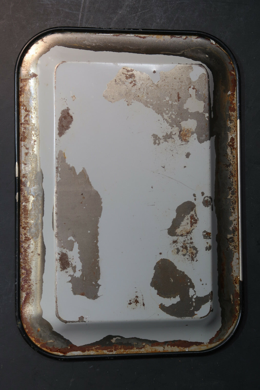 Vintage Small Metal Tray Trinket Tray Floral Print Black 6.5" x 4.5"