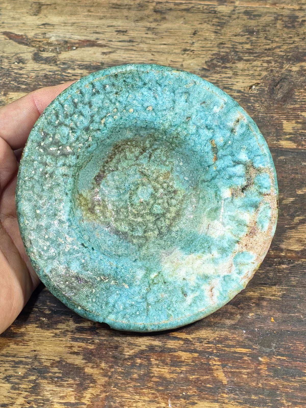 Vintage Green-Glazed Studio Pottery Small Bowl / Dish / Ashtray 5" Dia × 1.5" H