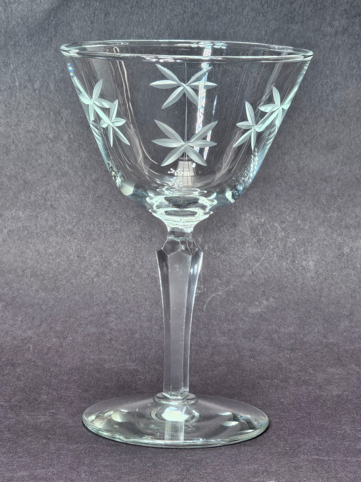 Libbey Clear Candlelight Etched Sherbet Stemmed Champagne Glass
