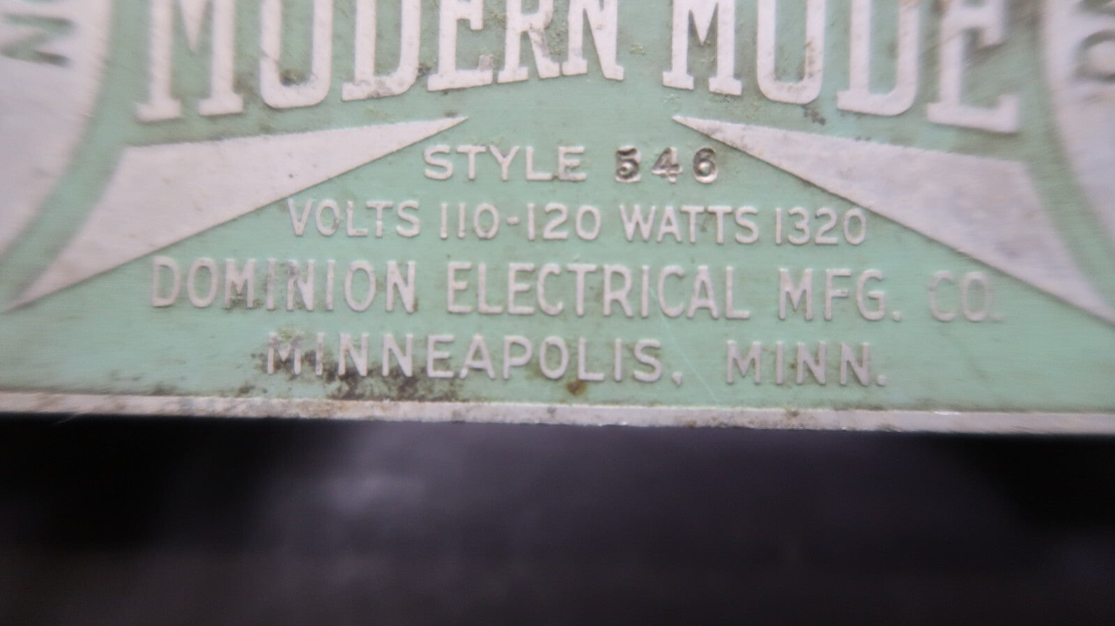 Dominion Electrical MFG Co. Modern Mode Style 546 (Parts Only)