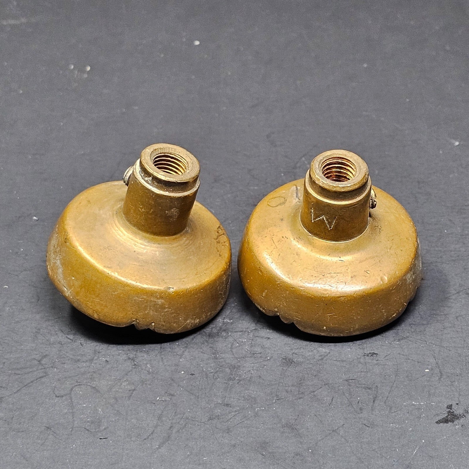 Set of 2 Vintage Ornate Door Knob Solid Brass