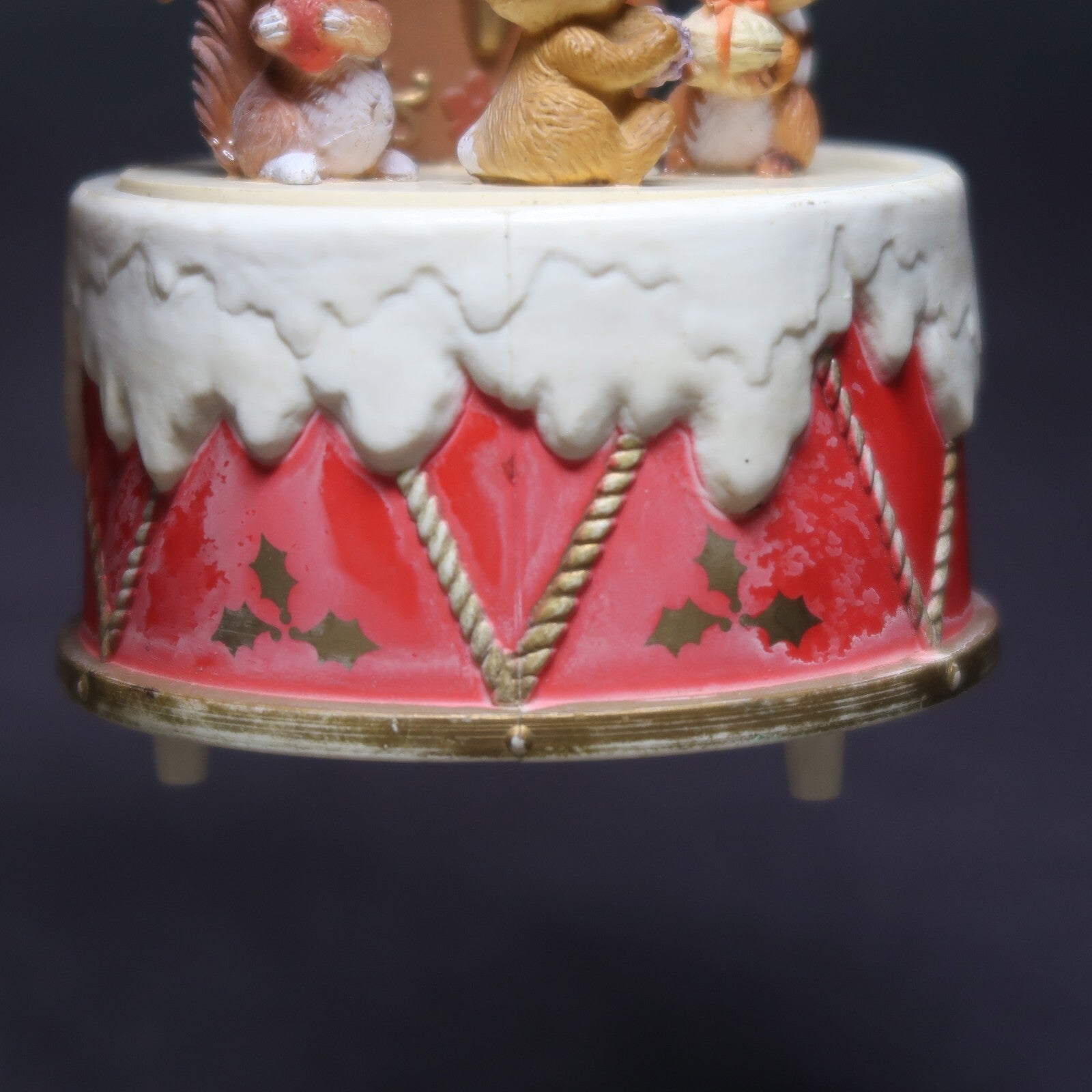 Christmas Angel Music Box with Bear Squirrel & Racoon " A Christmas Festival "