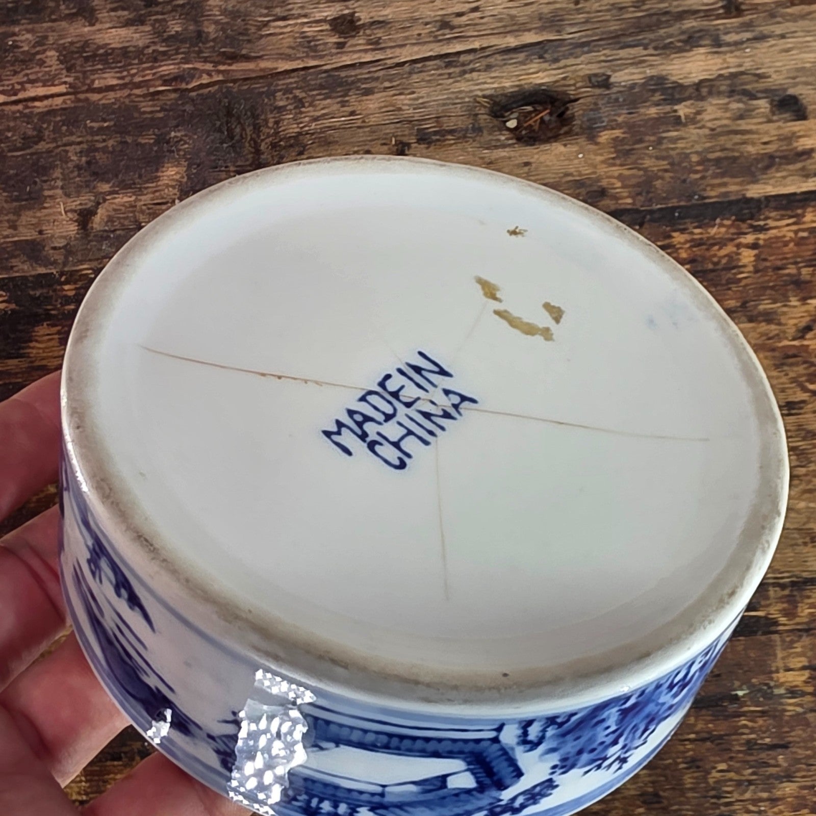Vintage Chinese Porcelain Brush Washer / Narcissus Planter / Wine Coaster