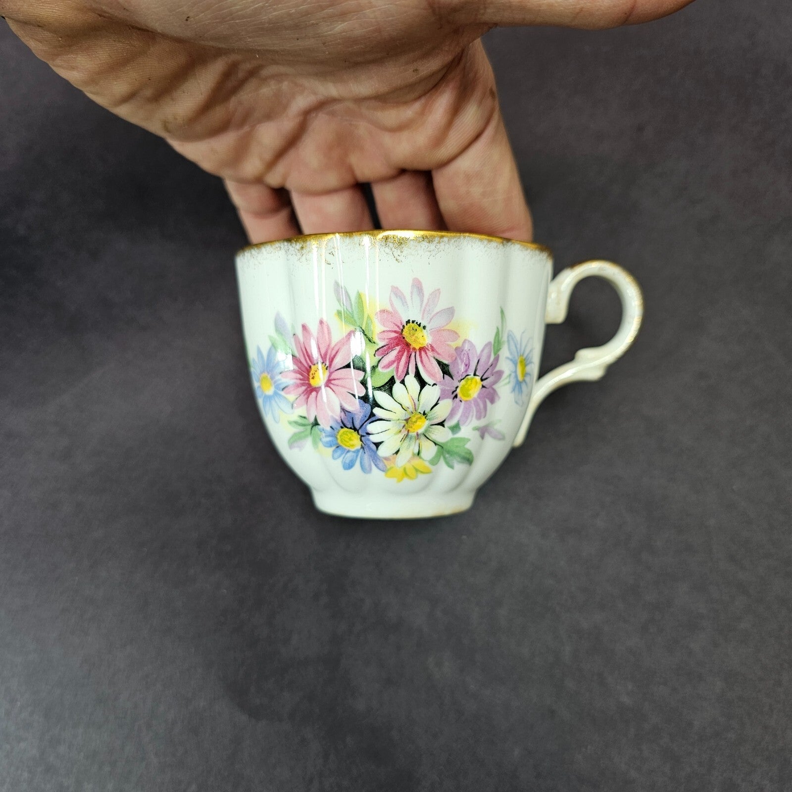 Vintage Taylor and Kent Gold Trim Teacup & Saucer Set From England