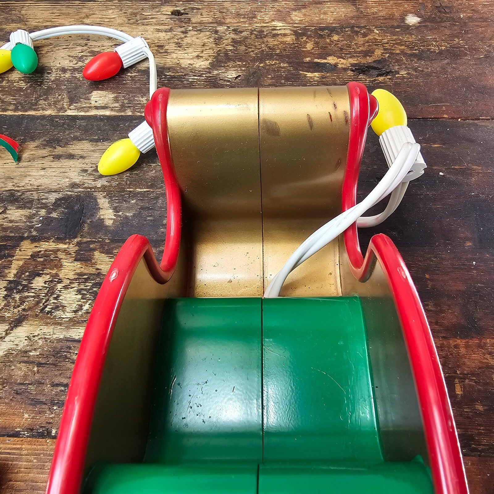 Vintage 1990s Mr Christmas Stepping Santa Ladder Climbing Musical (Works)