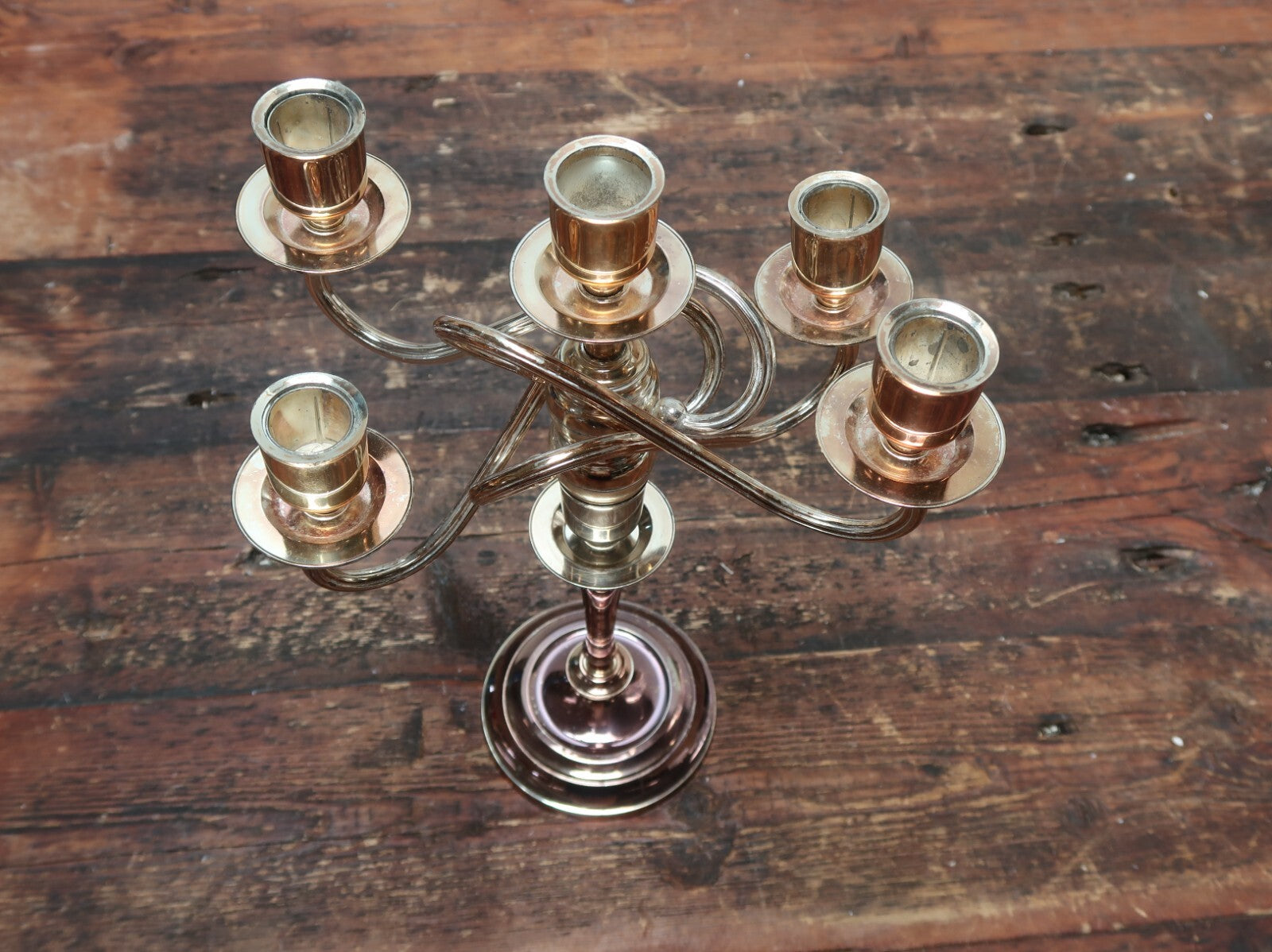 5 Candle Metal Candelabra Candle Holder Stand Chrome H 13"