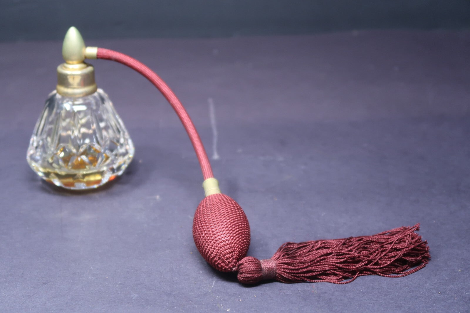 Waterford  Lismore Crystal Perfume Atomizer Bottle with Bulb & Tassel (AS-IS)
