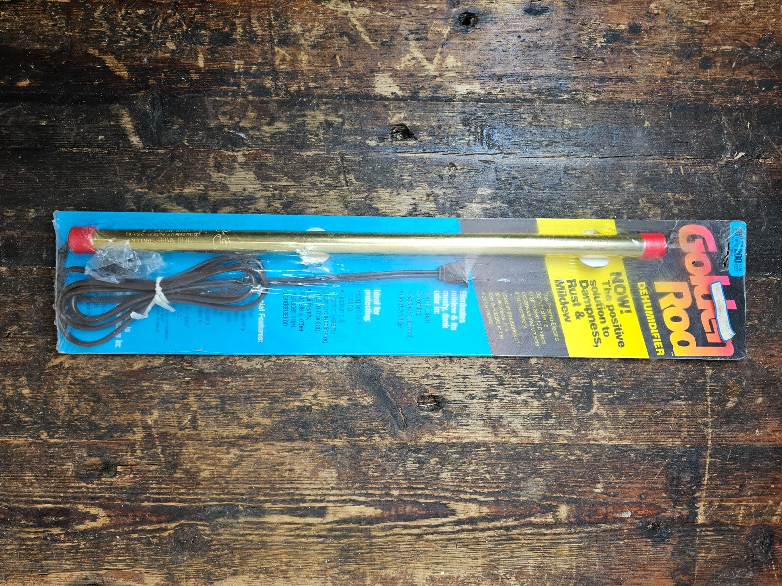 Golden Rod Moisture Control 18" Safe Dehumidifier Rod 1985 Vintage