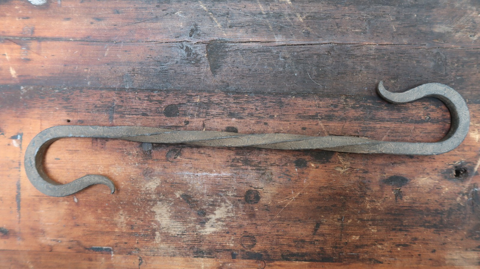 Hand Forged 14.25" Iron S Hook Blacksmith Vintage