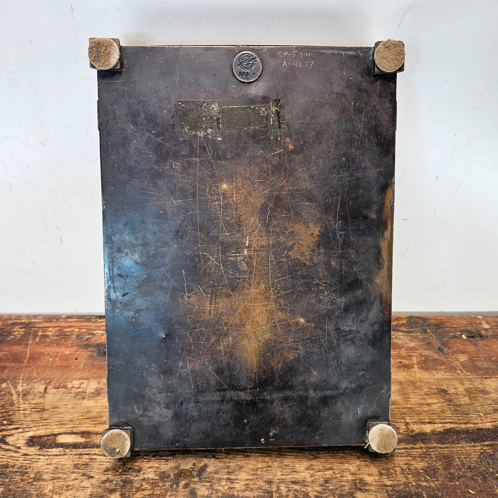 Vintage Art Deco Letter Holder by Silver Crest in Patinated Bronze 1940s