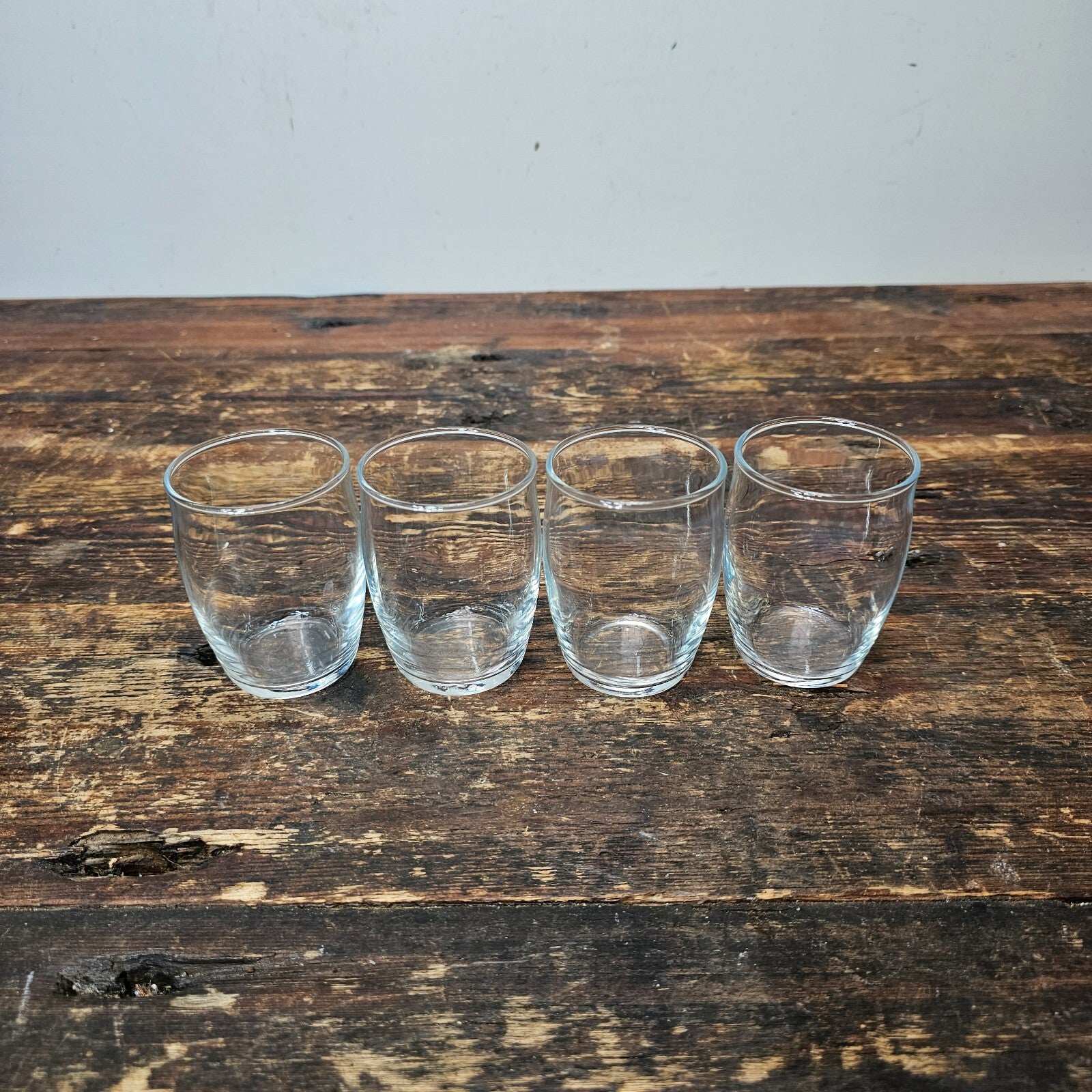 Set of 4 Barrel Shaped Small Glassware 2" x 3"