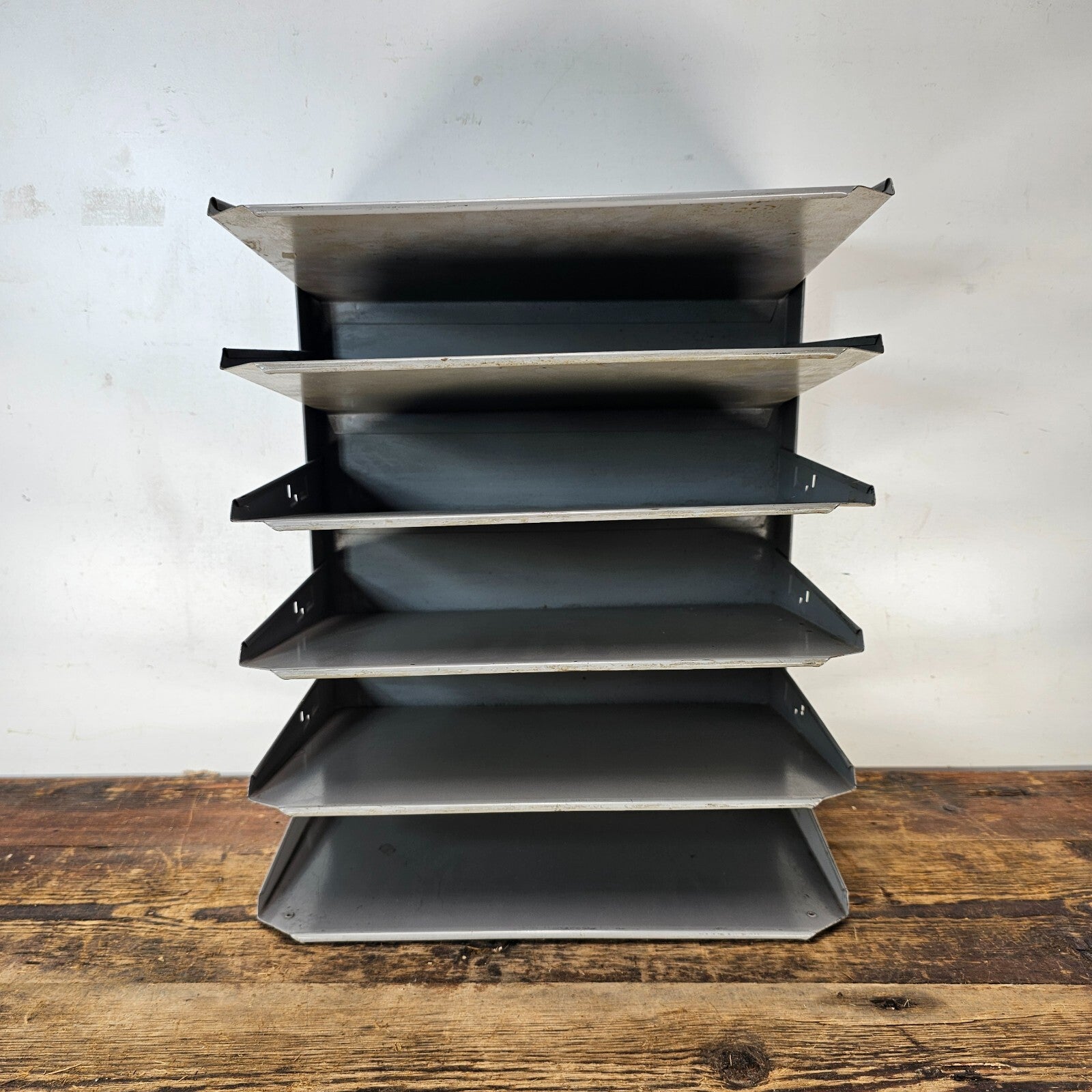 Vintage 6-Tier Wall-Mounted / Desktop Steel File Organizer