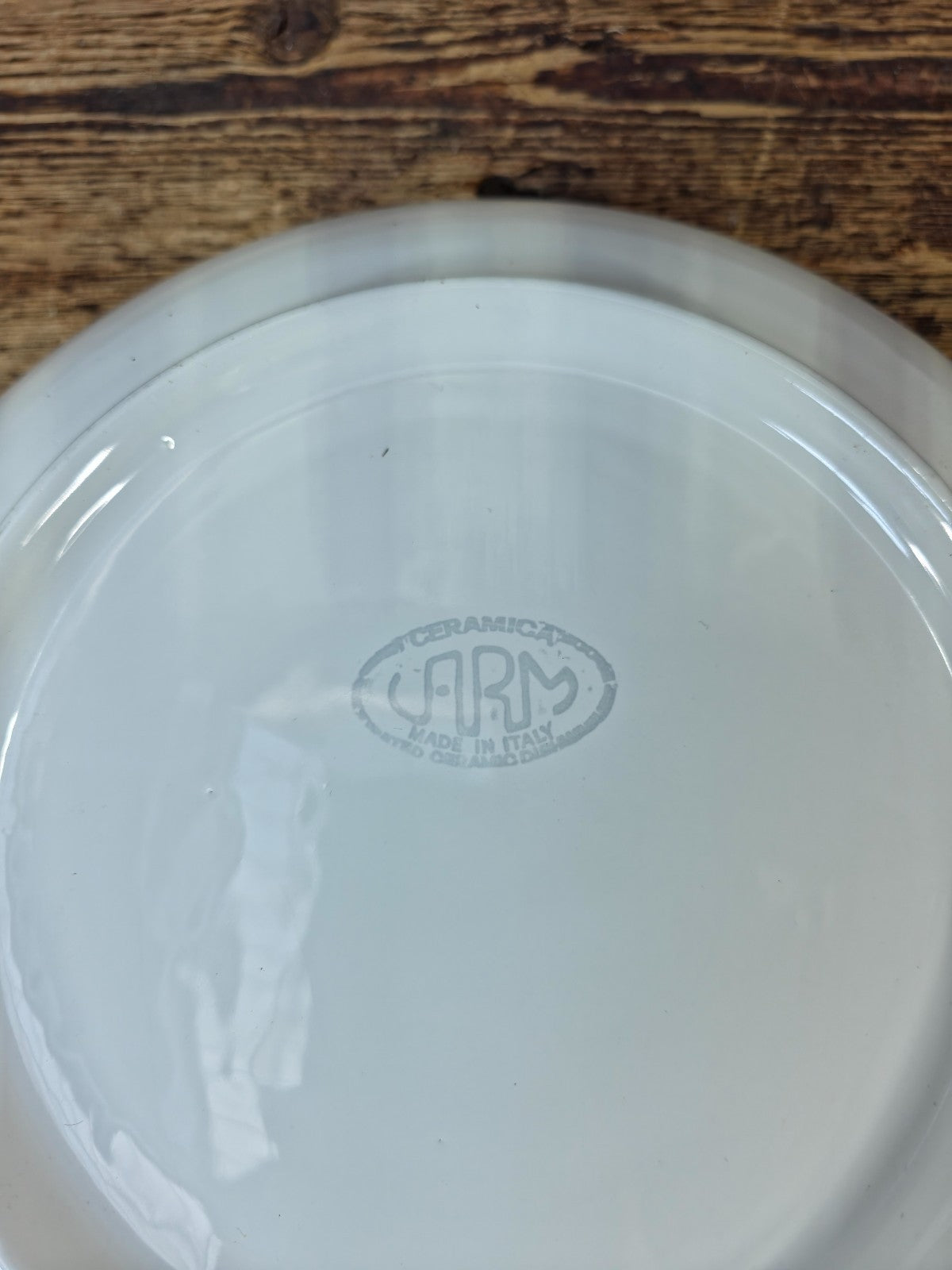 Vintage Ceramica ARM White Serving Bowl — Made in Italy, circa 1960s–1970s