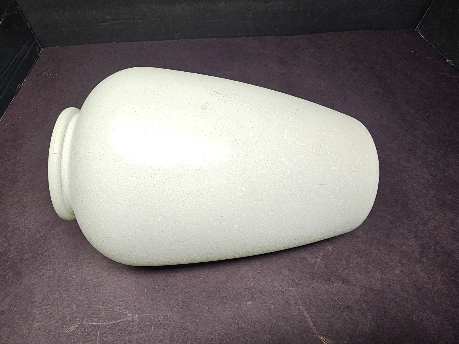 Studio Nova Portugal White Speckled Glass Vase 9"H 1980s