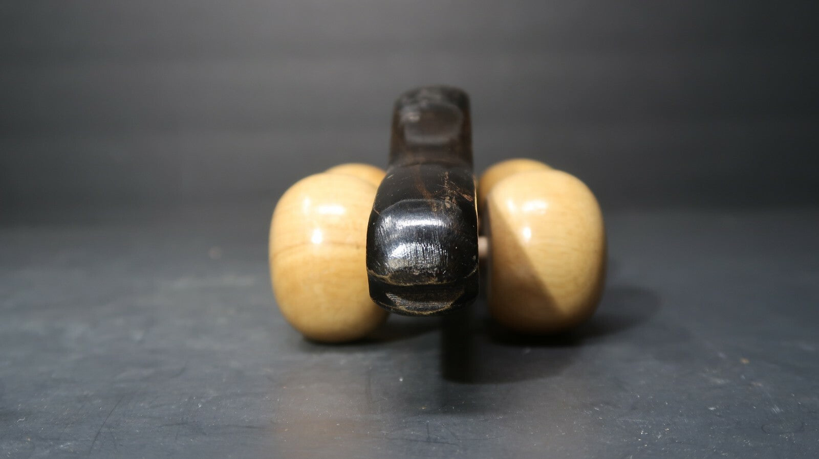 Vintage Datsun 300ZX Solid Wood Rolling Back Massager Kids Rolling Pull Toy