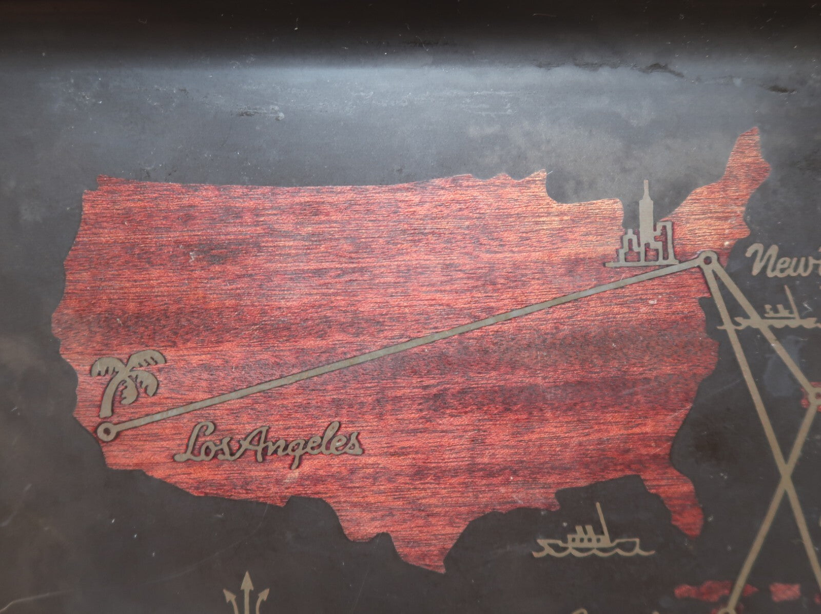 Vintage Couroc of Monterey Tray Shrine Caribbean Cruise 1968 (18" x 12.5")