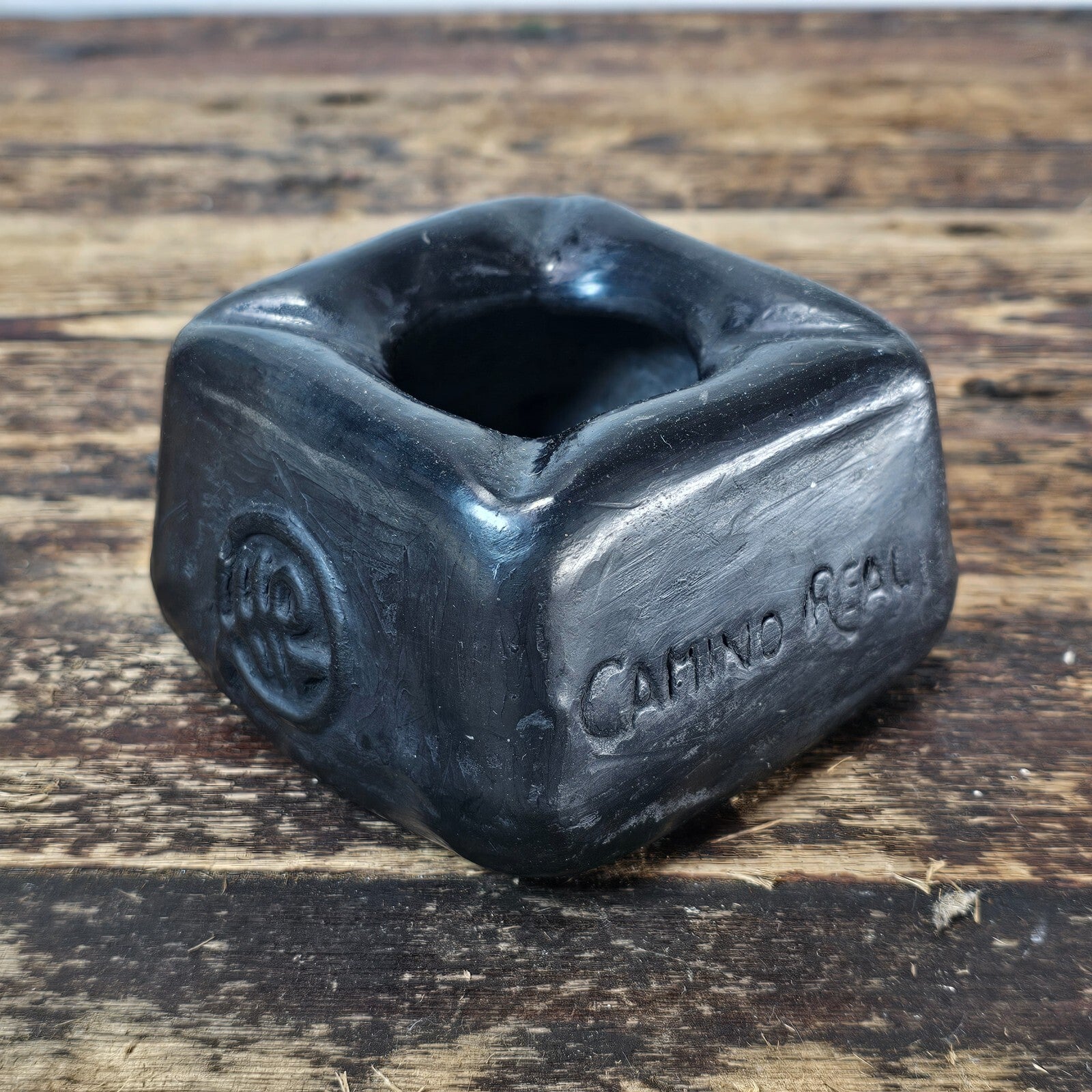 Vintage Oaxaca Black Clay Ashtray Hotel Camino Real In Puerto Vallarta