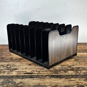 Vintage Buddy Products 8 Compartment Desktop File Organizer Wood Grain Finish