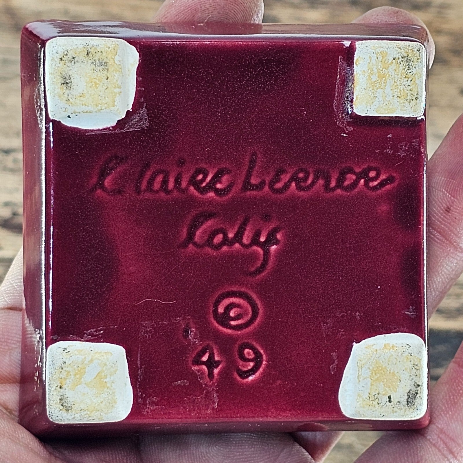 Mid-Century Modern Claire Lerner Studio Pottery Dish / Ashtray 1949