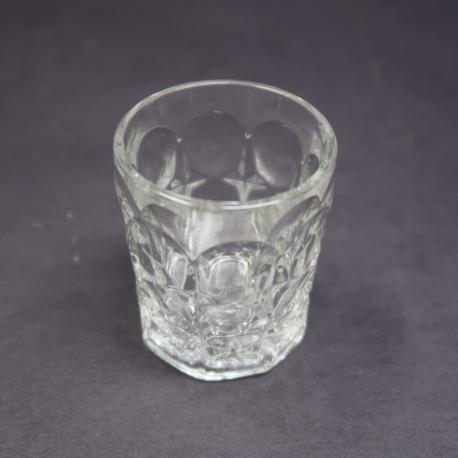 Geometric Patterns Pressed Glass Shot Glass H 2"