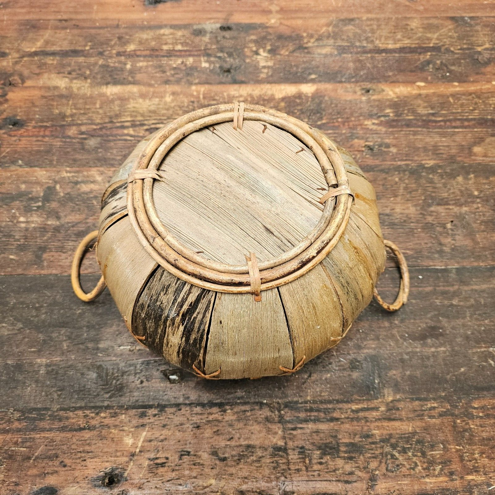 Macrame Wool Yarn Hanging Plant Holder With Ratten Bamboo Planter Boho 68" H
