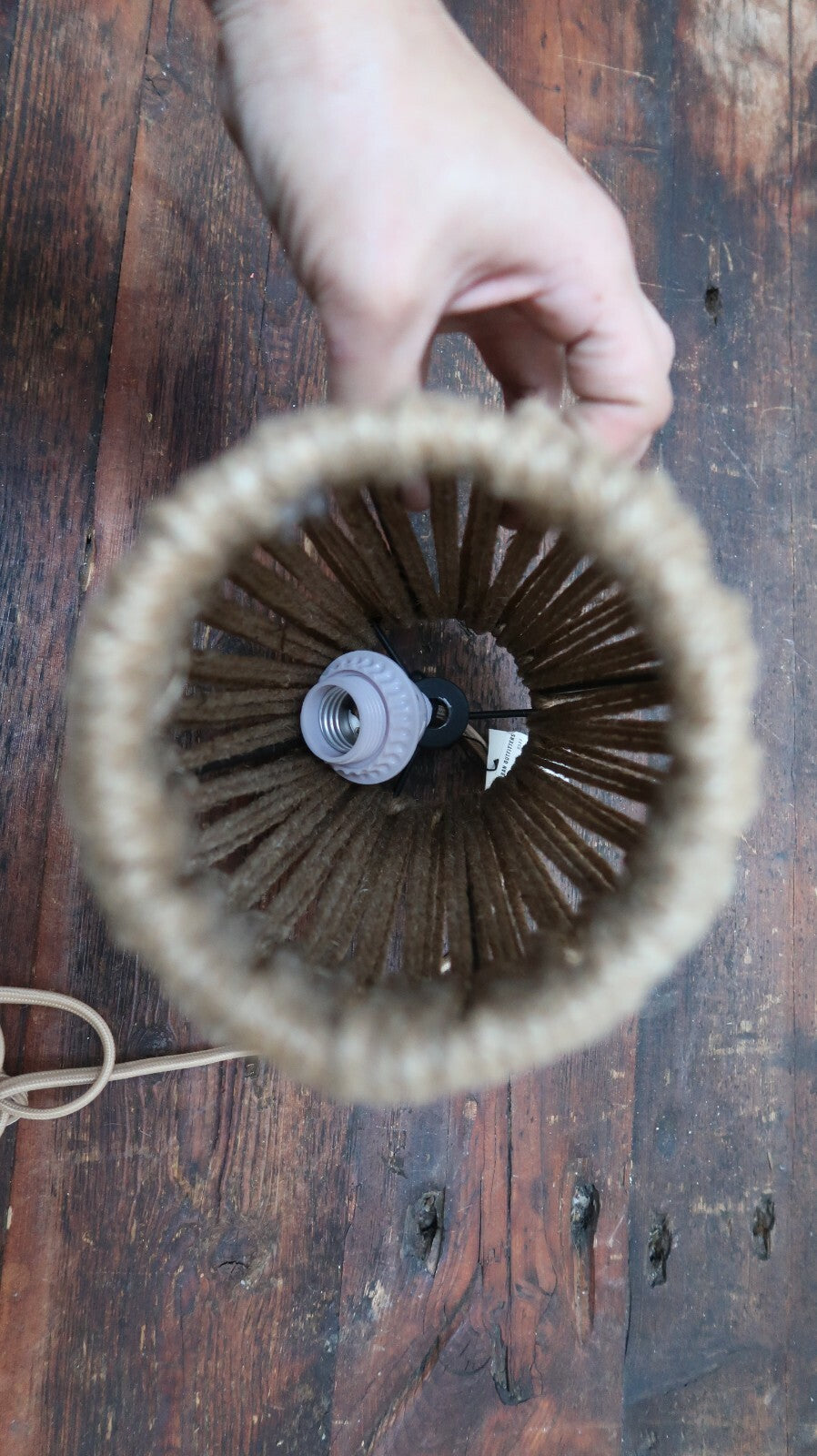Urban Outfitter Hemp Rope Pendant Lamp 7.5" x 7.5" x H12"