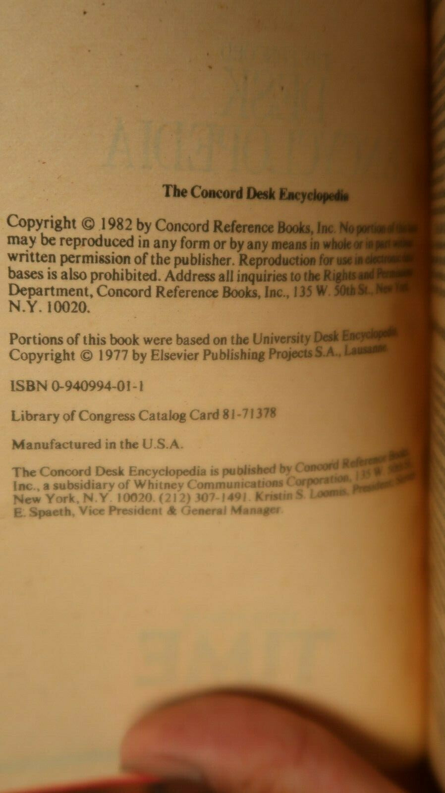 The Concord Desk Encyclopedia Boxed Set Presented by TIME, 1982, 3 Volumes A-Z