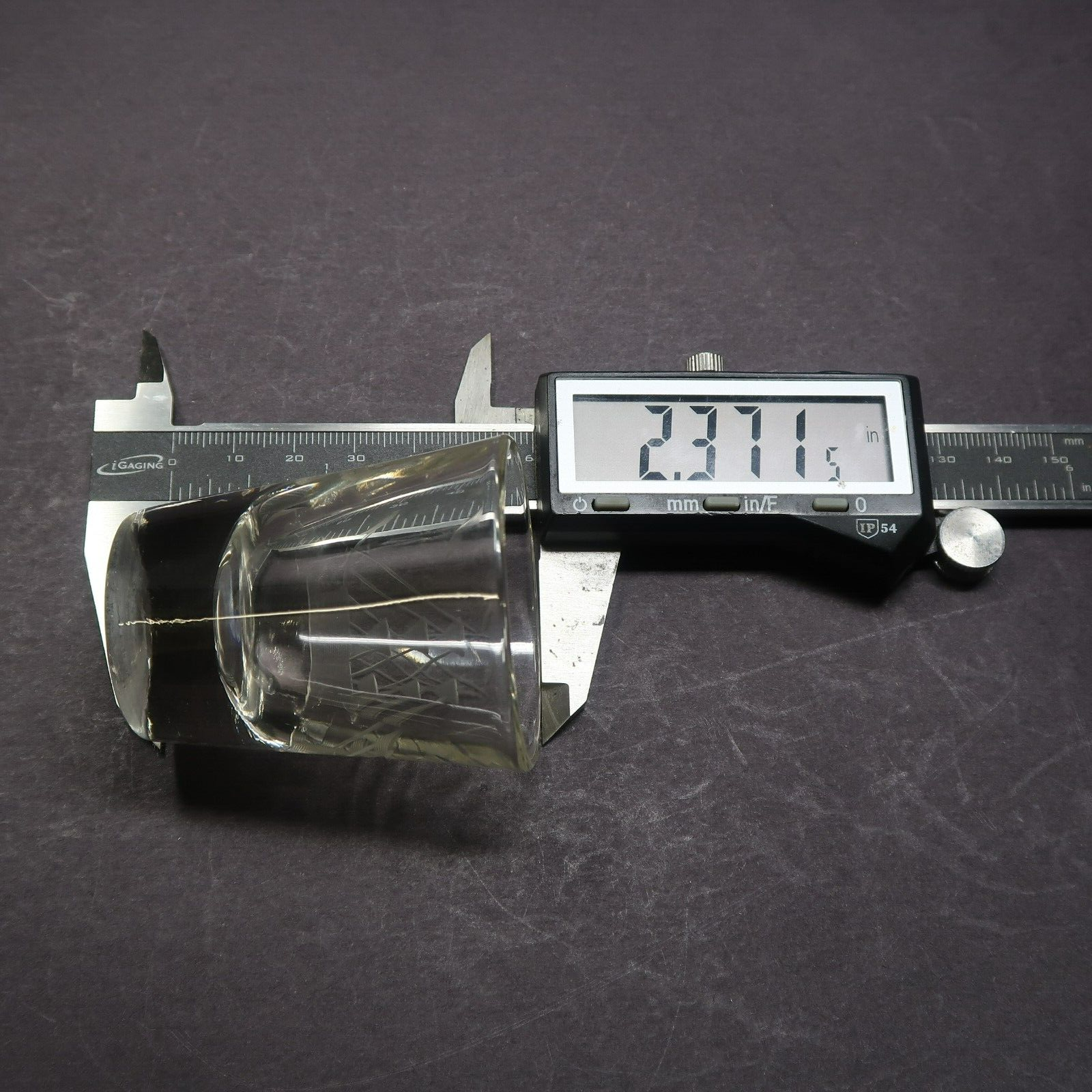 Etched ship Shot glass H 2.4"