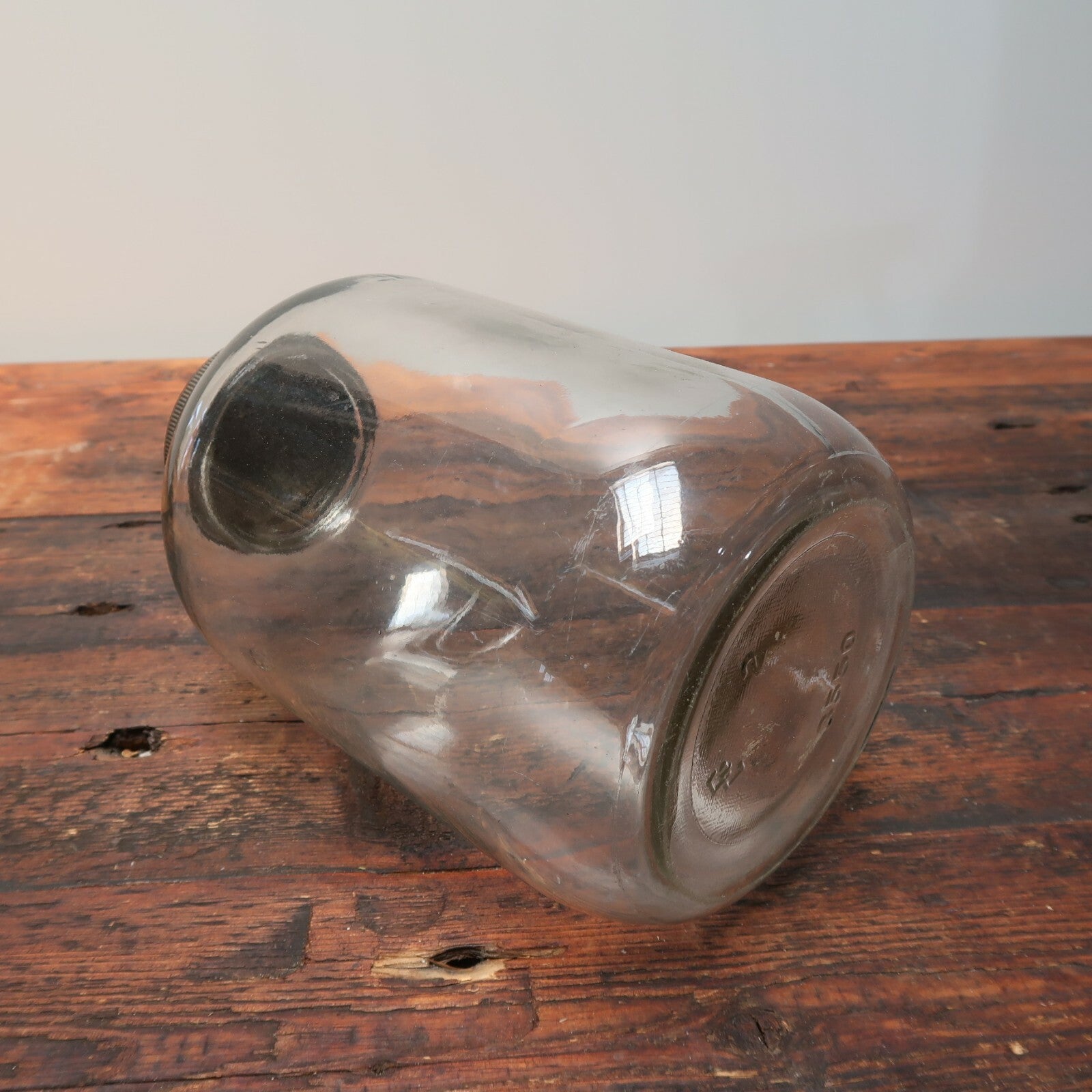 Vintage Jar With Rustic Lid H 10" x W 6"