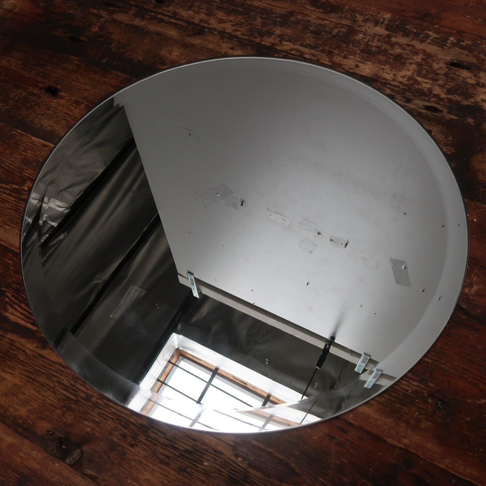 Mirror Glass Top Side Table Round Gold End Table 20" x 20" x H 18"