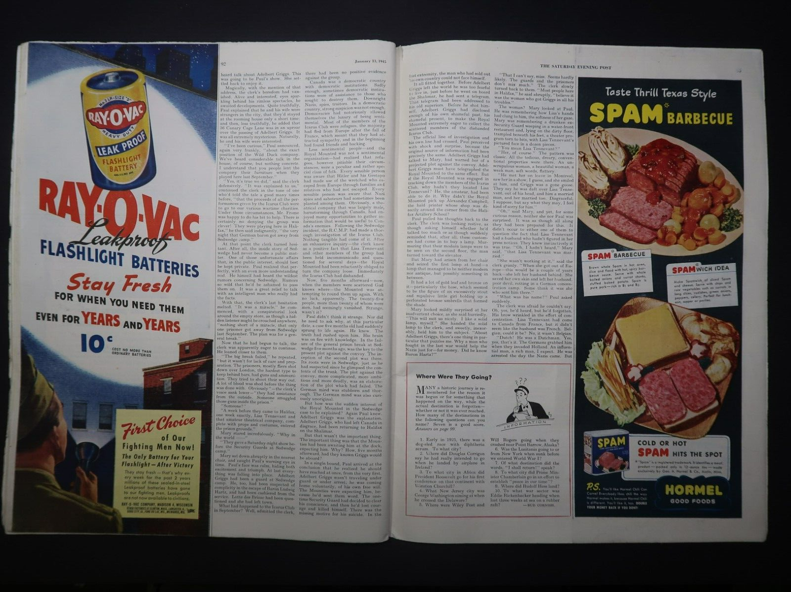 Saturday Evening Post Magazine 1945 January 13 Stevan Dohanos