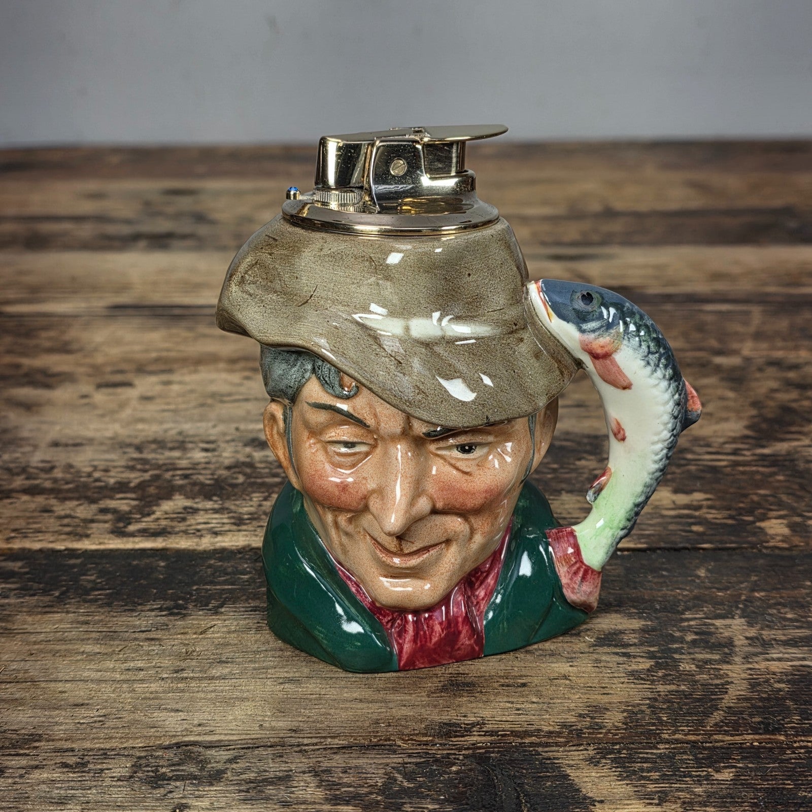 Royal Doulton The Poacher Character Jug Table Lighter Ronson Insert 1954 England