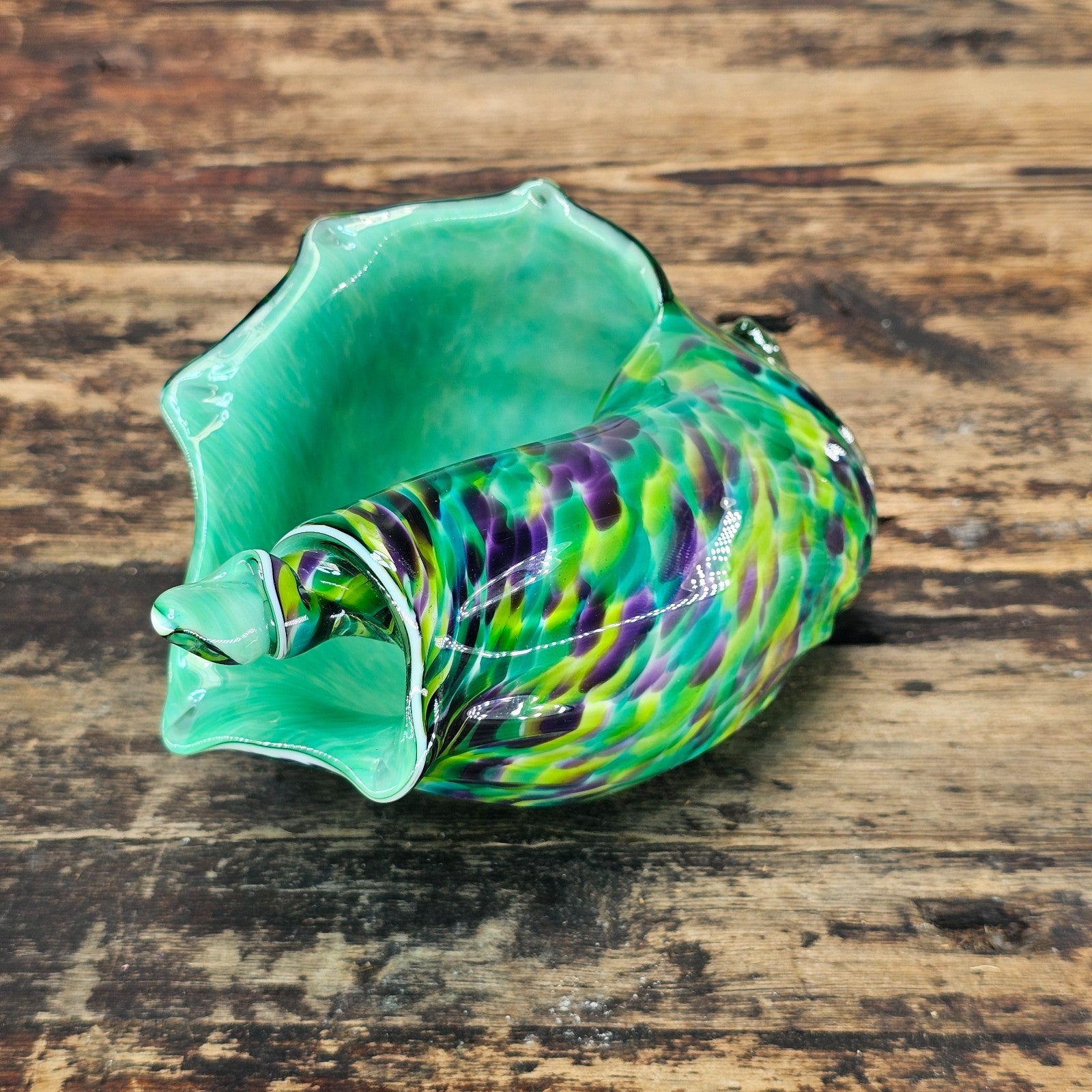 David Smith Blowing Sands Studio Art Glass Conch Shell Sculpture
