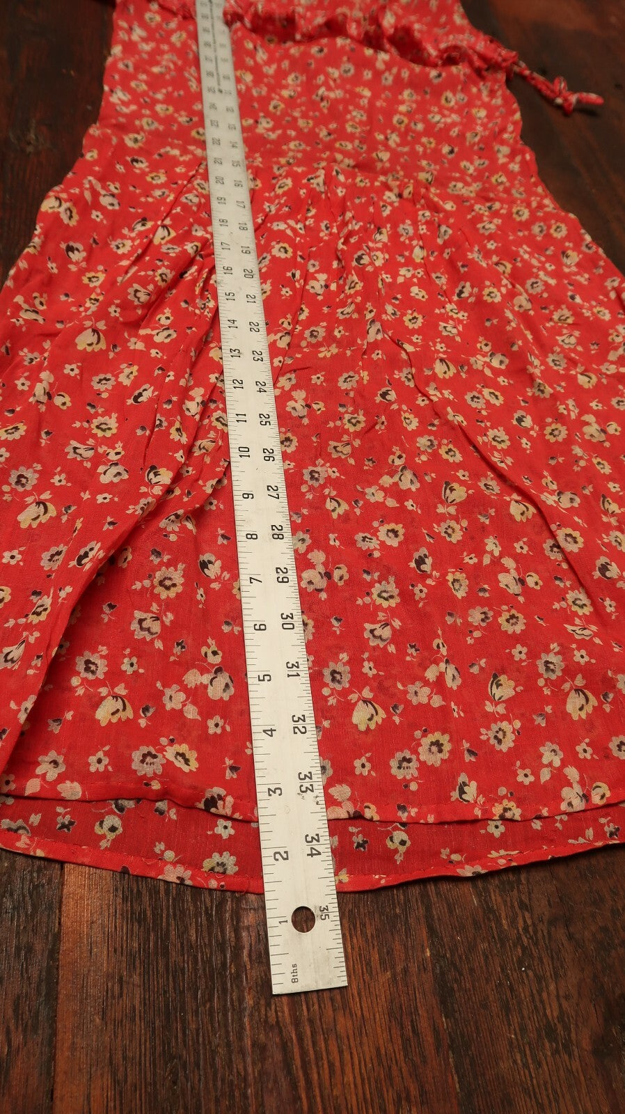 Vintage Flower Printed Red Girls Dress
