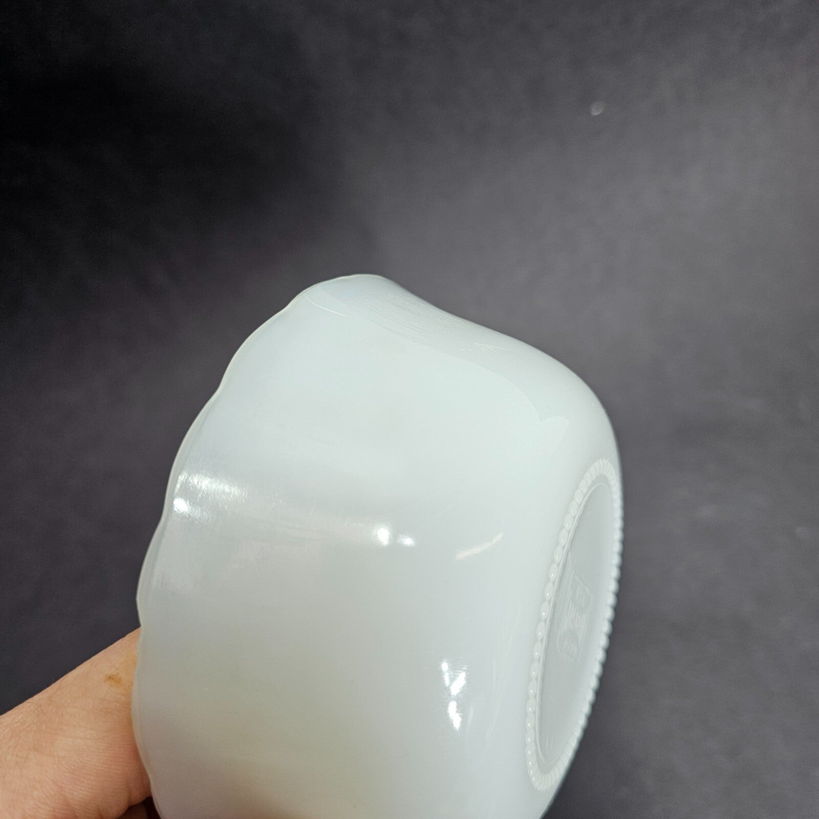 Vintage Milk Glass Glasbake Bowl # J-2019 Dipping Mixing Bowl 4.75" Dia x 2" H
