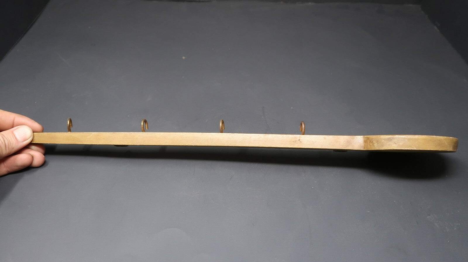 Vintage Spoon Shaped Kitchen Wooden Utensil Wall Rack Hand Painted L16"
